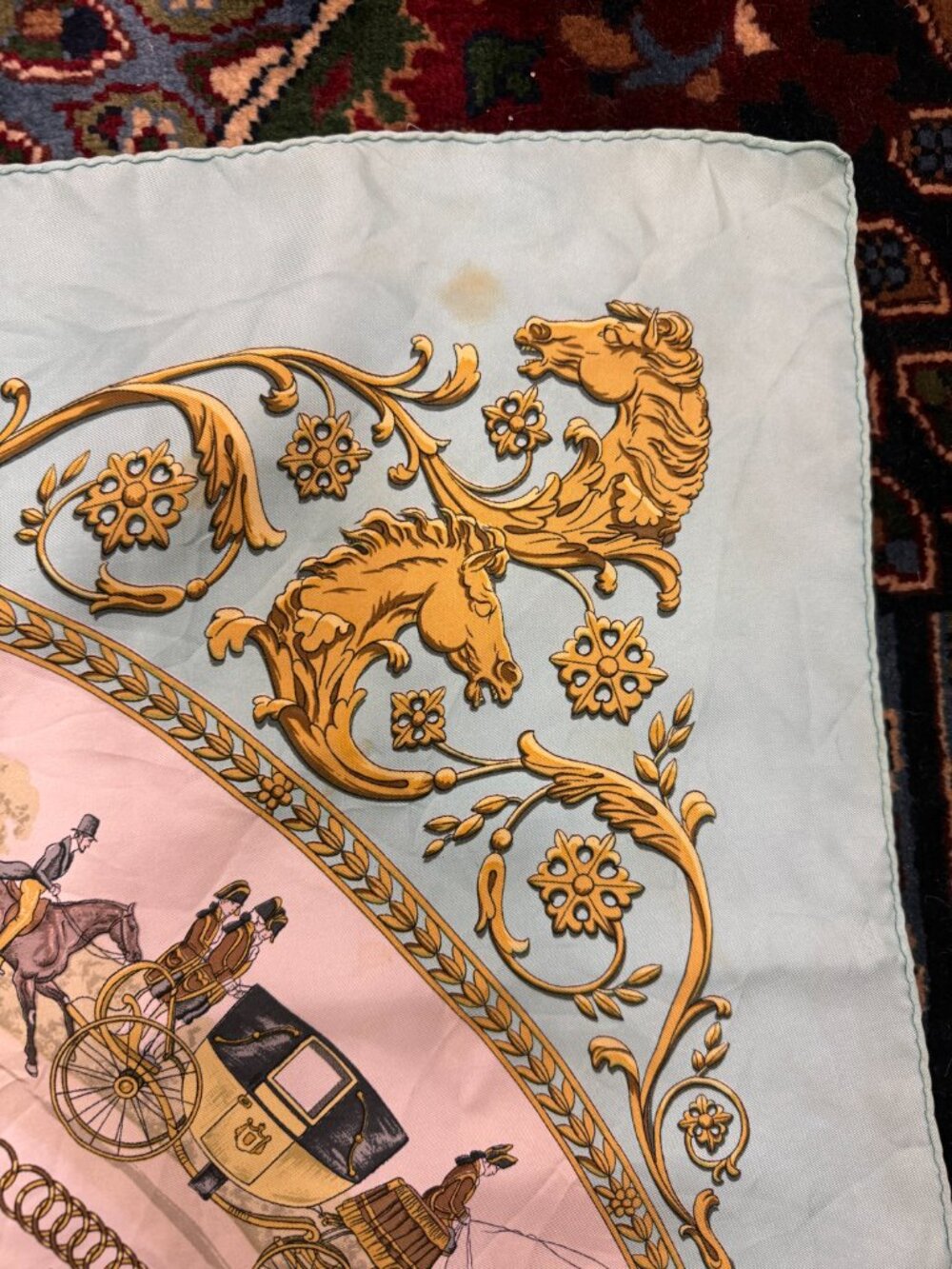 Hermes Silk Scarf Blue - Picture 9 of 9